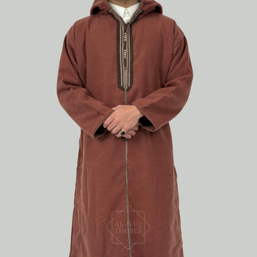 Luxury Rosewood Hooded Moroccan Thobe