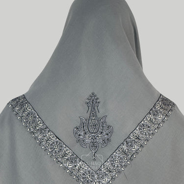 Luxury Dark Grey Embroidered Yemeni Shemagh