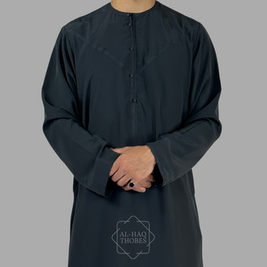 Luxury Marine Blue Lightweight Emirati Zibda Thobe