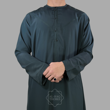 Luxury Military Blue Lightweight Emirati Zibda Thobe