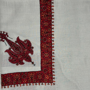 Luxury Light Grey Embroidered Yemeni Shemagh