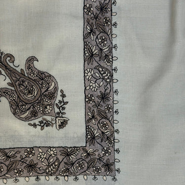 Luxury Oat Beige Embroidered Yemeni Shemagh
