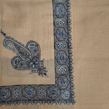 Luxury Rose Beige Embroidered Yemeni Shemagh