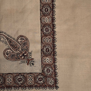 Luxury Camel Brown Embroidered Yemeni Shemagh