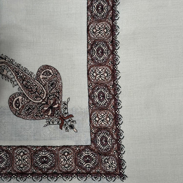 Luxury Oat Beige Embroidered Yemeni Shemagh