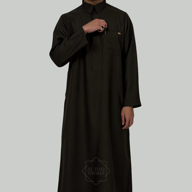 Brown Bunni Collared Thobe | Signature Defined