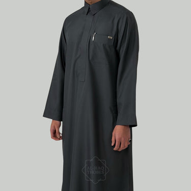 Grey Ramadi Signature Collared Thobe for Men