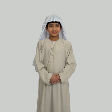 Boys Cream Latte Lightweight Emirati Thobe