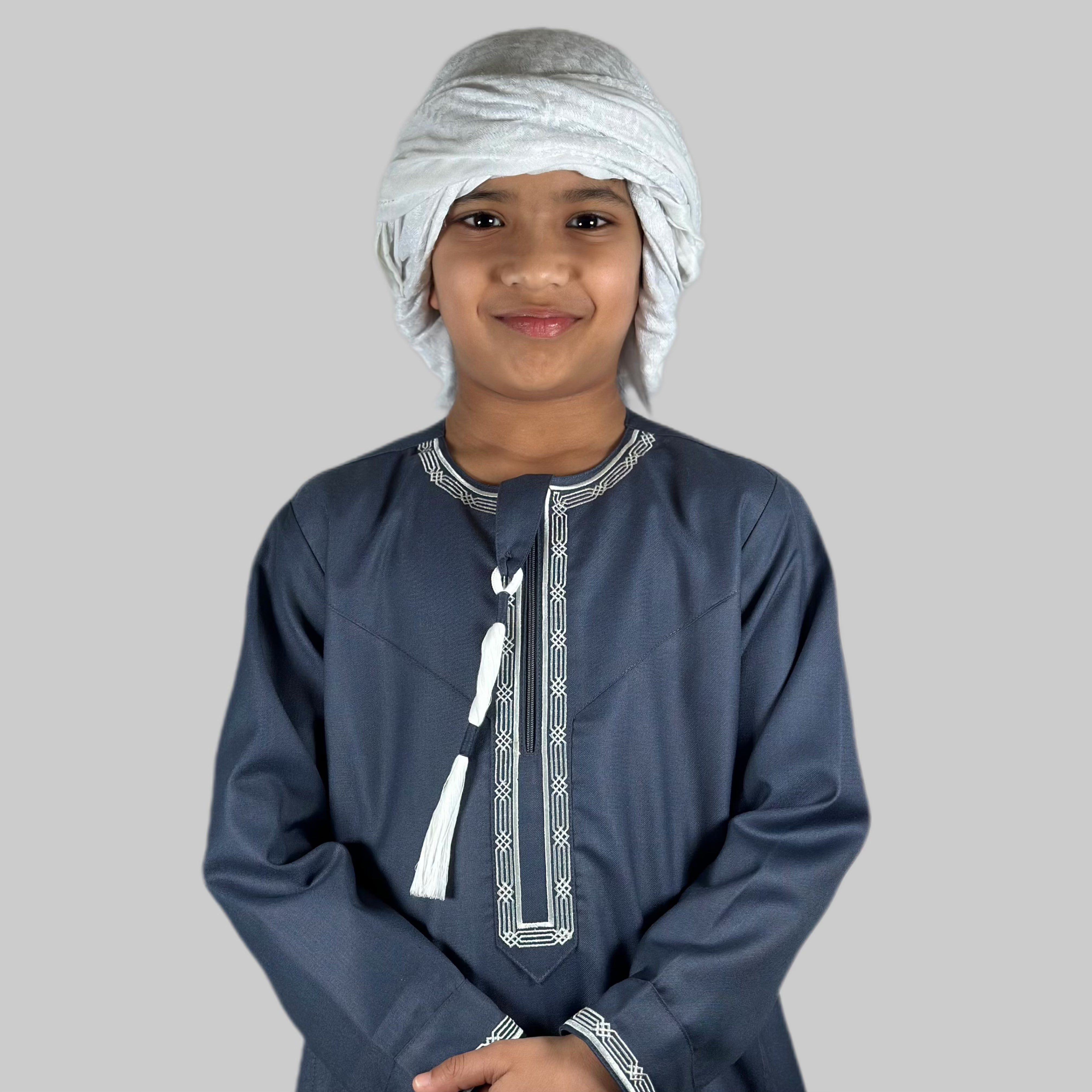 Boy's Luxury Cadet Grey Omani Thobe