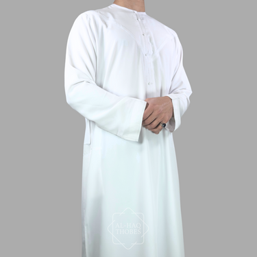 Luxury White Zibda Lightweight Emirati Thobe