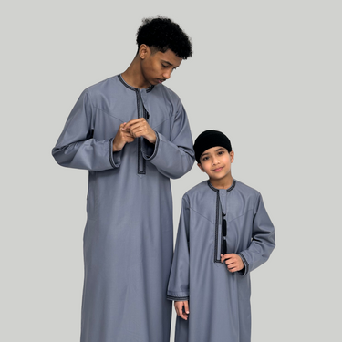 Boy's Luxury Lilac Grey Omani Thobe