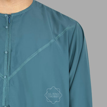 Luxury Aqua Blue Lightweight Emirati Zibda Thobe