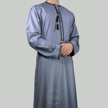 Luxury Lilac Grey Omani Thobe