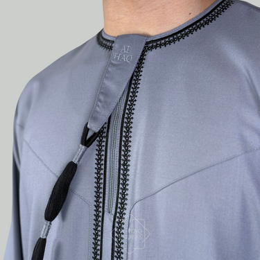 Luxury Lilac Grey Omani Thobe