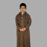 Qahwa Brown Boys Premium Hooded Thobe Traditional Moroccan Clothing