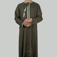 Luxury Olive Green Omani Thobe