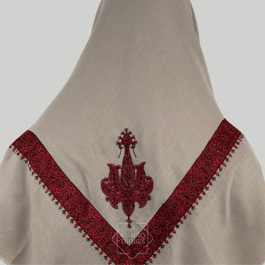 Luxury Rose Beige Embroidered Yemeni Shemagh