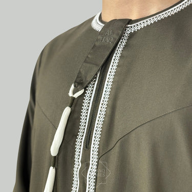 Luxury Olive Green Omani Thobe