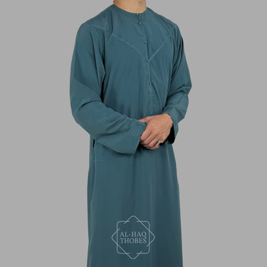 Luxury Aqua Blue Lightweight Emirati Zibda Thobe
