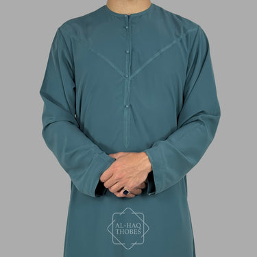 Luxury Aqua Blue Lightweight Emirati Zibda Thobe