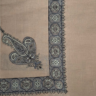 Luxury Camel Brown Embroidered Yemeni Shemagh