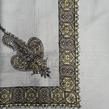 Luxury Light Grey Embroidered Yemeni Shemagh