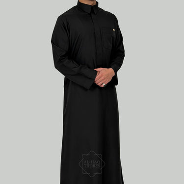 Black Aswad Collared Thobe | Signature Defined