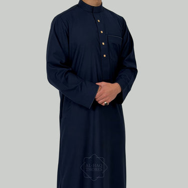 Deep Blue Collared Thobe | Signature Elite