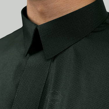 Green Akhdar Collared Thobe | Signature Defined