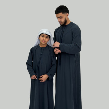 Boy's Luxury Military Blue Lightweight Zibda Emirati Thobe