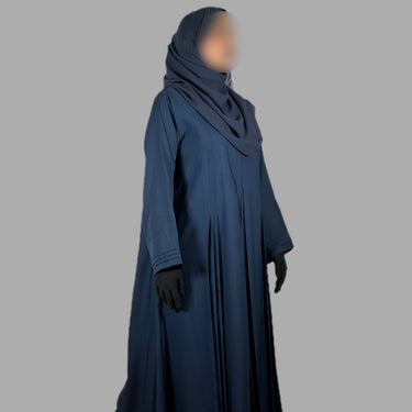 Al-Haq Hayaat Ocean Navy Blue Closed Pleated Abaya