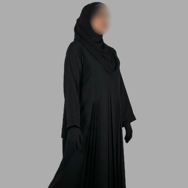 Al-Haq Hayaat Noir Black Closed Pleated Abaya
