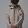 Luxury Oat Beige hooded Moroccan djellaba – on-model video