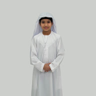 Boy's Luxury White Lightweight Zibda Emirati Thobe