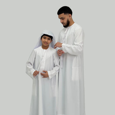 Boy's Luxury White Lightweight Zibda Emirati Thobe